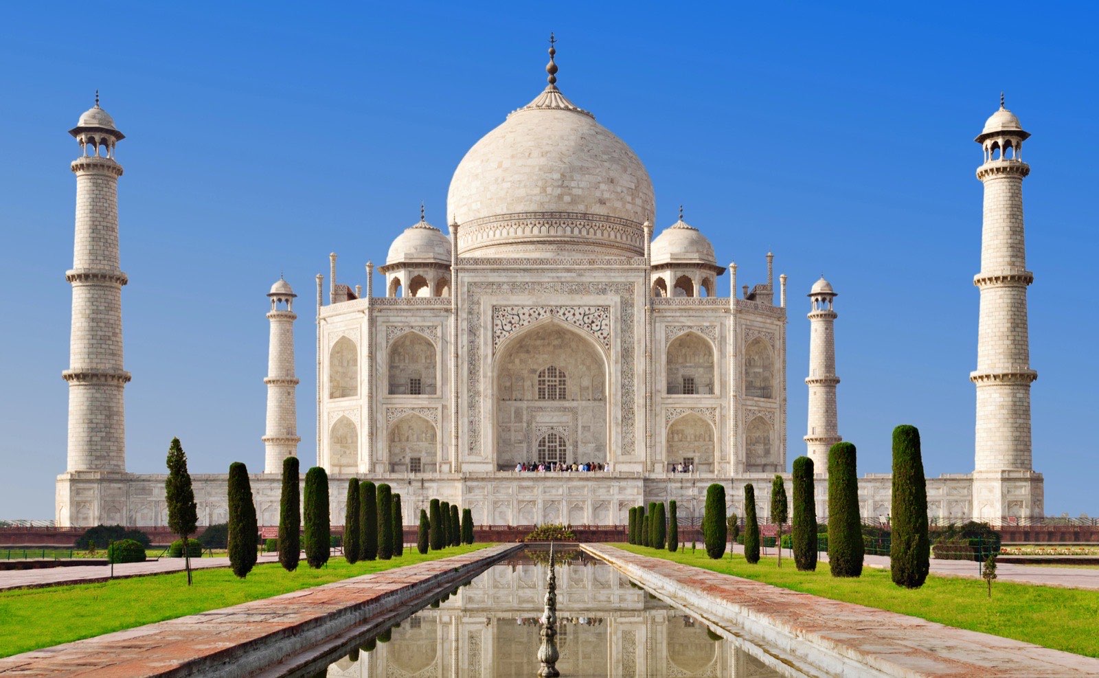 The Taj Mahal at sunrise