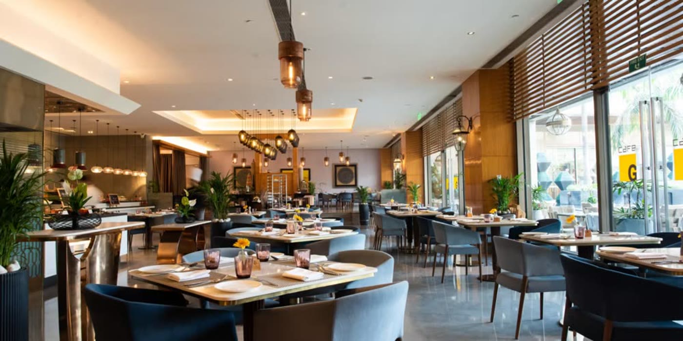 The all-day dining restaurant at Crowne Plaza, Gurgaon